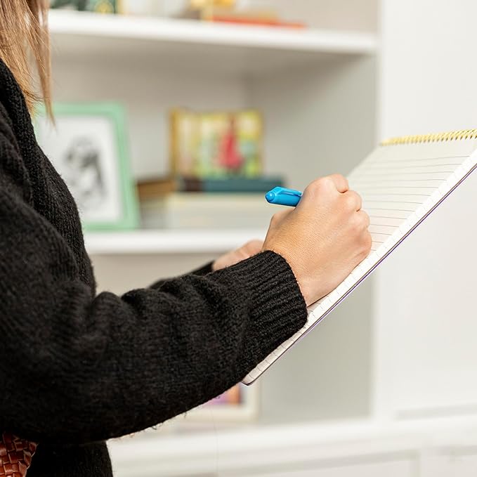 PAPERAGE Top Bound Spiral Notebook, 3 Pack, Lined Notepad, (Raspberry/Marigold/Mint), 70 Sheets (140 Pages) Per Notebook, Wide/Legal Ruled, 8.5 inches x 11 inches