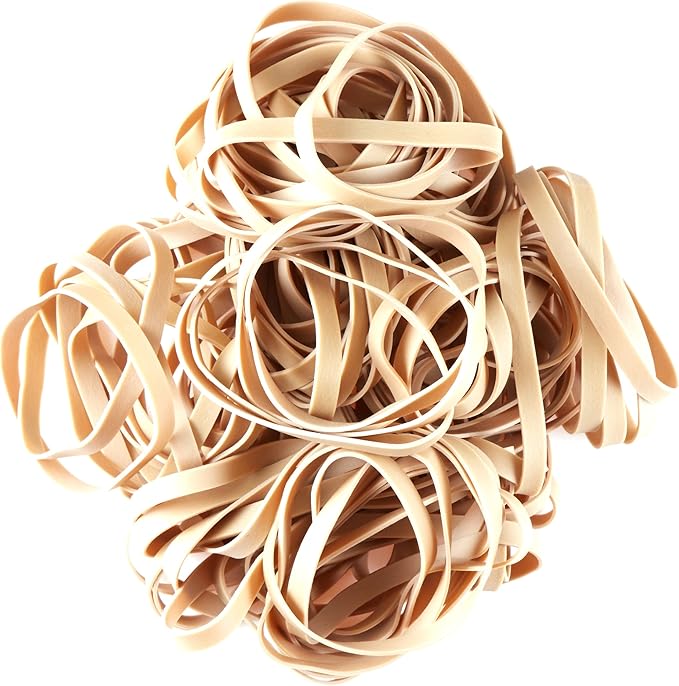 Amazon Basics Rubber Bands, Size 64 (3-1/2 x 1/4 Inch), 320 Bands/1 lb Pack, 25-Pack, Tan