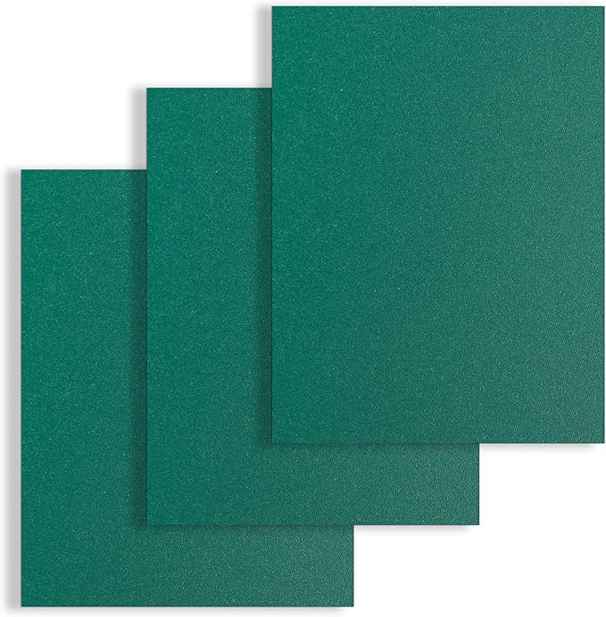 Binditek 25 Pack 12 Mil Sand-Textured Polycover, Plastic Binding Cover for Business Reports and Proposals, Lightly Sanded Finish, Square Corners, Un-Punched, Green, Office Supplies