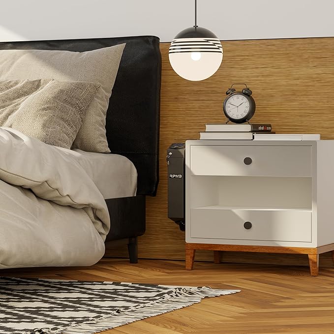 RPNB Mounted Gun Safe,California DOJ Certified Handgun Safe, Auto Open Lid Smart Pistol Safe with Biometric Fingerprint or Keypad Lock