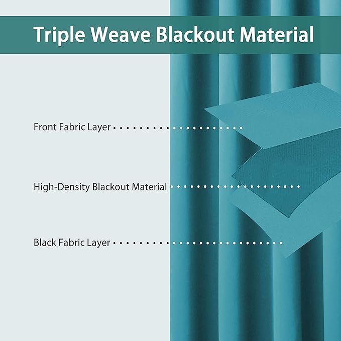 BONZER Extra Wide Room Divider Curtain Total Privacy Wall Noise Reducing Blackout Curtains for Apartment, Studio, 108L x 150W Inch (9L x 12.5W ft), 1 Panel, Teal