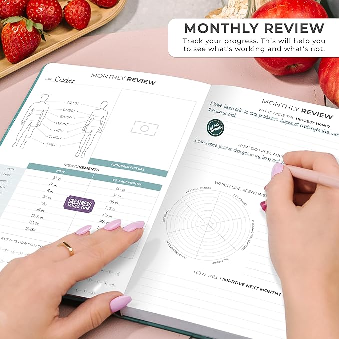 Clever Fox Weekly Meal Planner - Weekly & Daily Meal Prep Journal with Shopping and Grocery Lists for Menu Planning, Healthy Diet & Weight Loss Tracking, Lasts 1 Year, Undated, A5 - Aquamarine