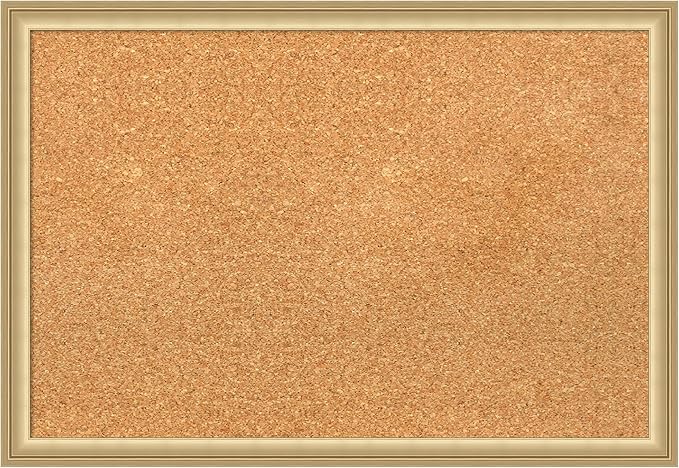 Amanti Art Natural Cork Board for Wall, 18x26 Vision Board with Gold Frame, Medium Corkboard Office Decor for Home Organization, Casual Corkboard Pinboard to display items for home organization