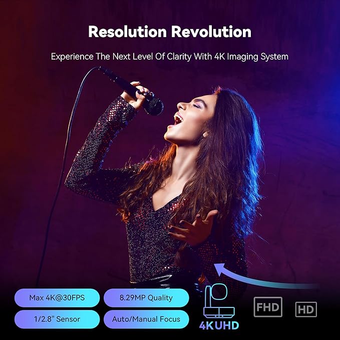 Tenveo NDI PTZ Camera 4K AI Auto-Tracking 12X Optical Zoom USB3.0 LAN PoE HDMI Wide Angle Lens IP Live Streaming Camera for Church Worship Video Conference Broadcast Events YouTube OBS vMix