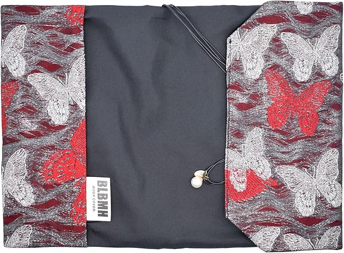 BLBMH Book Covers for Paperbacks Book Cover for Privacy Fit for 5.5x8.5 inch Adjustable Book Sleeve Cover for Diary Books Fabric Softcover Protector for Notebook - Butterfly C 8.5in