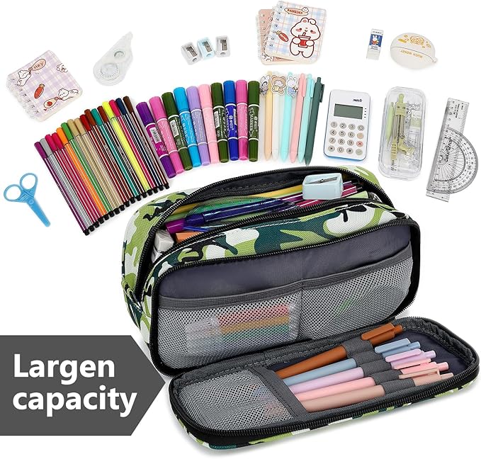 Pencil Cases for kids, Large Capacity Pencil Pouch, Office College School Marker Organizer Case pen for Men Women Adult Teens
