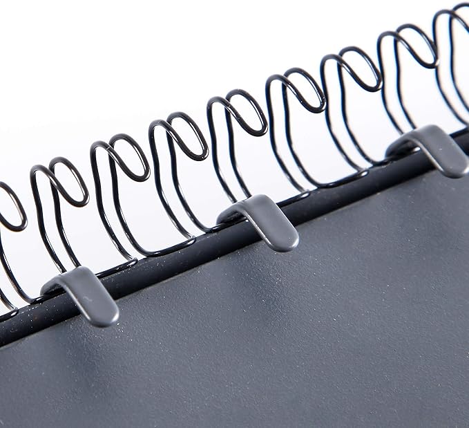 BNC Double Loop Wire Binding Rings Letter Size 3:1 Loops 32 Holes Black Color Pack of 100 (9/16 Inches)