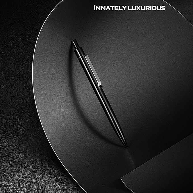 DUNBONG Silvery Metal Gel Pen, Gel Ink Ballpoint Pen, Black Ink, 0.5mm Retractable Ink Pen (Silvery)