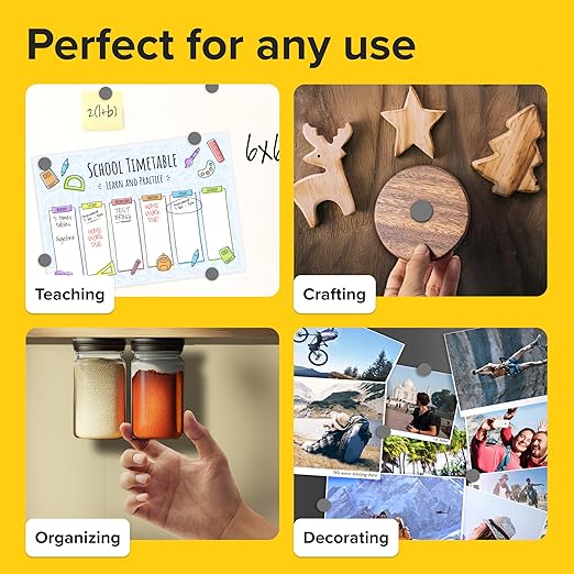 X-Bet Strong Magnets Heavy Duty - Round Magnets for Crafts, Magnets for Whiteboard, Fridge - Small Strong Magnet, Refrigerator Magnets (90 pcs)