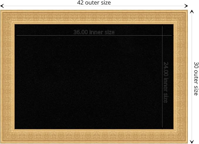 Amanti Art Black Cork Board for Wall, 30x42 Vision Board with Gold Wood Frame, Large Corkboard Office Decor for Home Organization, Traditional Corkboard Pinboard to display items for home organization