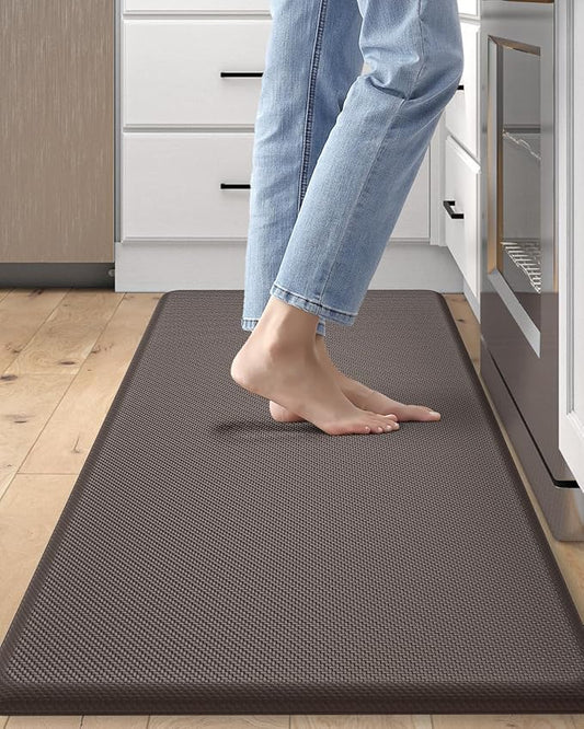 DEXI Kitchen Mat Cushioned Anti Fatigue, Non Slip Waterproof Comfort Standing Floor Rug for Kitchen, Office, Sink, Laundry, 48x20, Brown