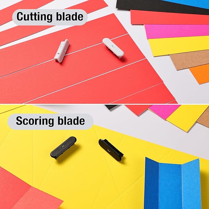 6-Pack Trimmer Replacement Blades for Fiskars Paper Trimmer, Replacement Blade for All Series of Fiskars/Portable&Precision Trimmer,Arts and Crafts,4 Cutting&2 Scoring Blades,a Slider,Orange