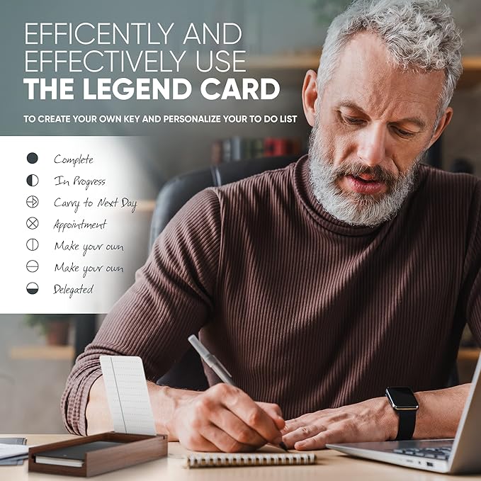 Undated Daily Productivity To Do List Cards - 60 To-Do List Cards, 10 Goal Setting Cards - Daily Checklist Cards and Note Pads - Simple and Effective Analog System