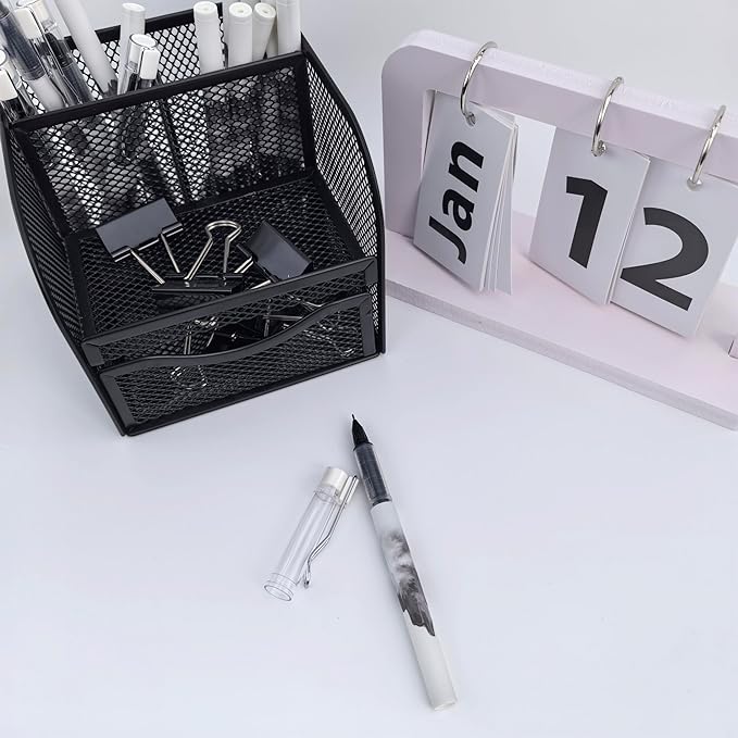 Fengtaiyuan LQB05P6 Straight Liquid Ballpoint Pen - Black Ink, 0.5mm Bullet Head, Smooth Writing, 6 Count (BlackLQB05P6)