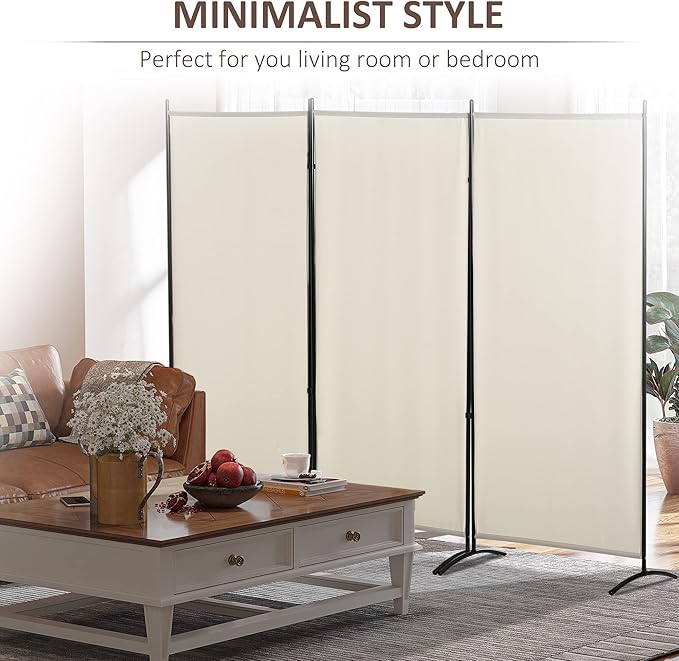 NicBex Room Divider 3 Panel Room Dividers with Fabric Panels Partition Room Dividers and Folding Privacy Screens 6FT Wall Divider for Home, Office, Room Separation,99.5"W x 19.75"D x 71.75"H, White