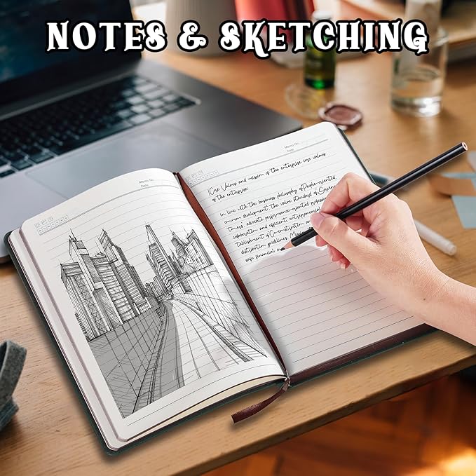 2025 Leather Vintage Journal Notebook,300 Pages,Leather Softcover Lined Journal Notebooks for Women Men,Notebook Journals for Writing Travel,Business,Office,8.5'' X 11.3''