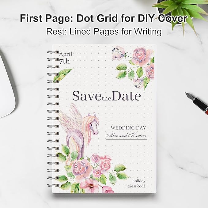 RETTACY Spiral College Ruled Notebook, 300 Pages, B5 Medium Size (7.4" x 10"), for School, Work, Writing, Journaling, 100 GSM Thick Paper, Flexible Plastic Cover (Transparent)