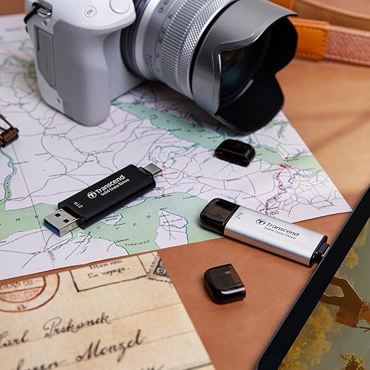 Transcend 2TB External SSD, Up to 1,050MB/s, USB 3.2 Gen 2 Portable SSD, 2-in-1 Type C &Type A, USB Hard Drive for Steam Deck, ROG Ally, MSI Claw, Windows&Mac, iPhone&iPad, Android, PS5&Xbox, Smart TV