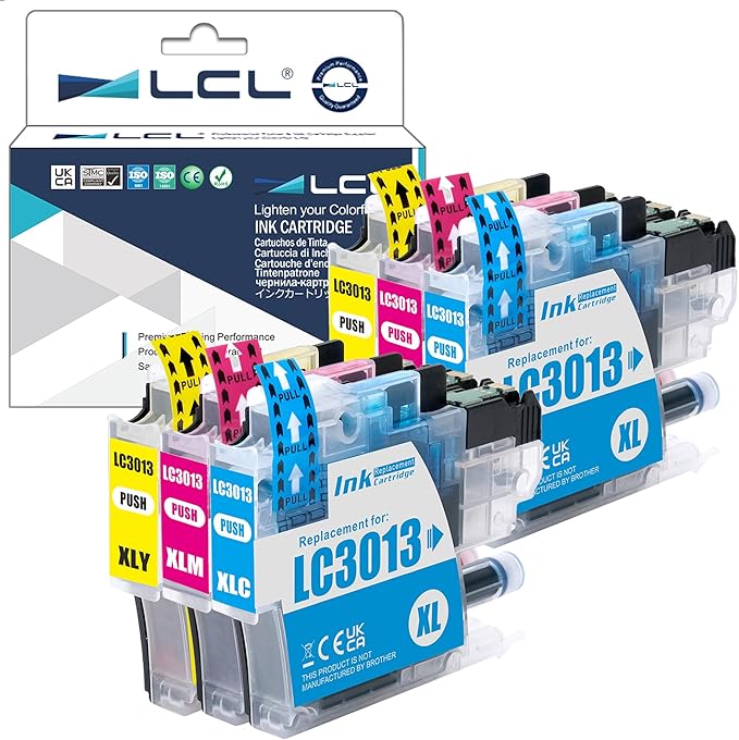 LCL LC3013 Color Ink Cartridges Replacement for Brother LC3013 LC3011 LC30113PKS LC30133PKS LC 3013 LC 3011 for MFC-J497DW MFC-J491DW MFC-J690DW Printers (6-Pack 2C 2M 2Y)