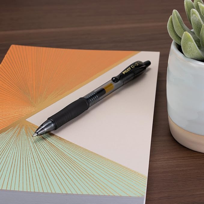 Pilot G2 Premium Gel Pens, Black Pens, Bold Point 1 mm, Tub of 48, Black