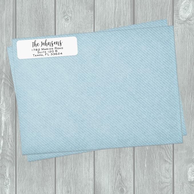 Mixed Script Font Rolled Address Labels/Roll of 250 Chic Black and White Personalized Address Labels/Designer Return Address Stickers in Elegant Plastic Dispenser