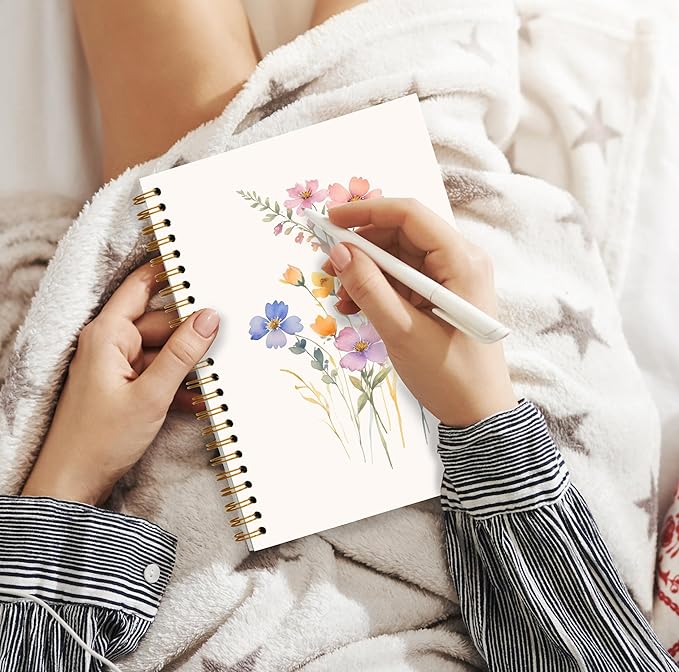 Vintage Wild Flower Botanical Plant Notebook 04,Rustic Spring Floral Cottagecore Notebook Journal for Work Office School Student Teacher,Hardcover Spiral Notebook 5.5x8.6