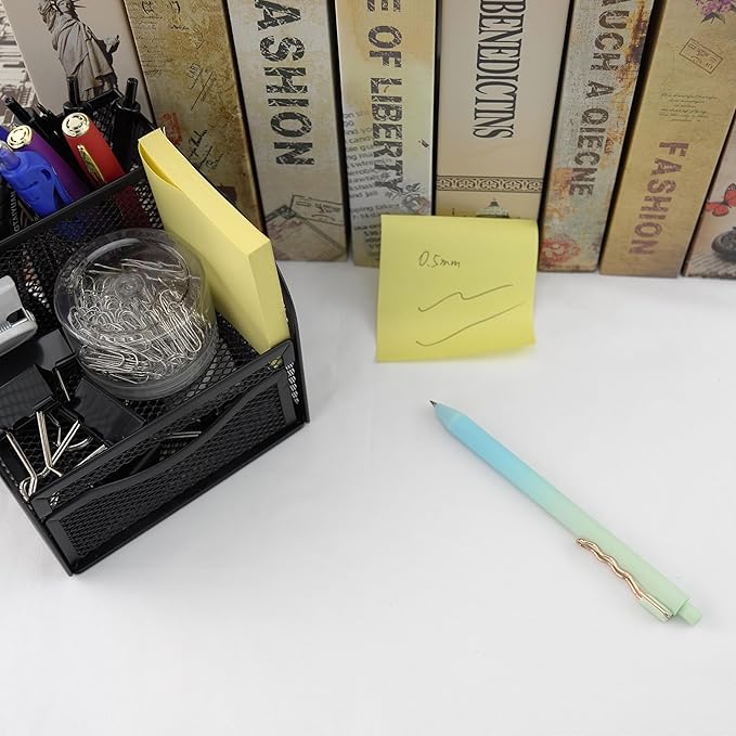 Fengtaiyuan Lv05, Stylish Gradient Color Pen, Black Ink, 0.5mm Extra Fine, Gel Ink Rollerball Pens, Writting Smooth, Rubber Spray (Lv05)