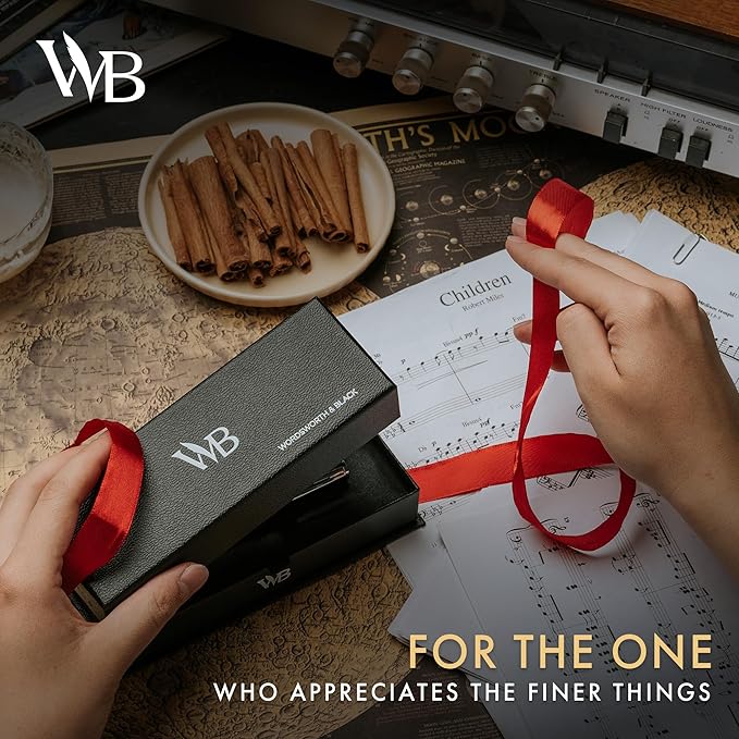 Wordsworth and Black Ballpoint Pen Green Lacquer- Stunning Luxury Pen Chrome Finish, Ink Refill, Best Gift Set for Men & Women, Refillable, Elegant, Nice Pens, Fine Point