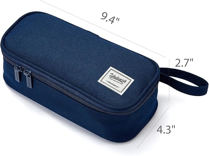 Pencil Case Pouch Box Bag School Supplies Girls Boys Kids, Cute Preppy Stuff Large Big Capacity Aesthetic Pen Organizer, Back to College Stationary, Midnight Blue, Standard Stlye, 1800ml