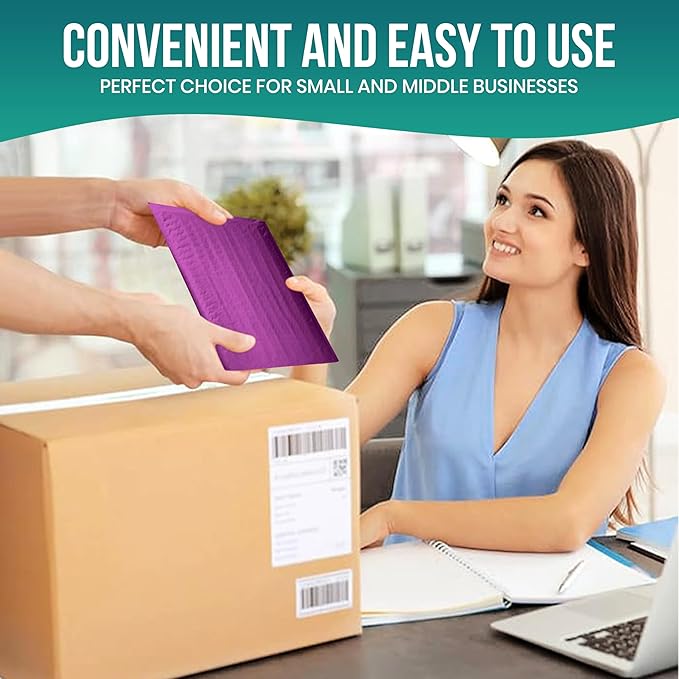 Levex - #0 6" x 10" [10 Pack] Purple Poly Bubble Mailers, Padded Envelope Mailers, Packing Envelope & Mailing Bags for Shipping