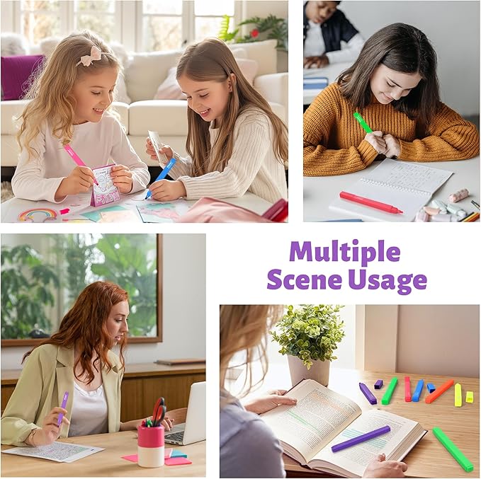 Highlighters,12pcs Aesthetic Pastel Highlighters, Chisel Tip Book Highlighter, Cute Pens with Chisel Tip, No Bleed Bible Highlighter Assorted Colors