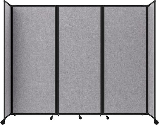 Versare Room Divider 360 Portable Wall Partition | Folding Panels | Large Freestanding Divider | Locking Wheels | Temporary Room Separator