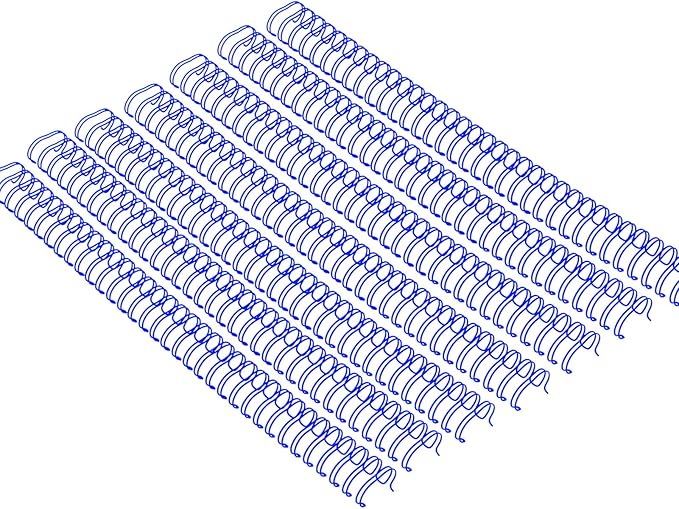 100 Pack Double Loop Wire Binding Spines, YolieraArt Wire Binding Spines, 1/2 Inch Binding Wire for Letter Size (100 Sheet Capacity, 100P, 3:1 Pitch, Blue)