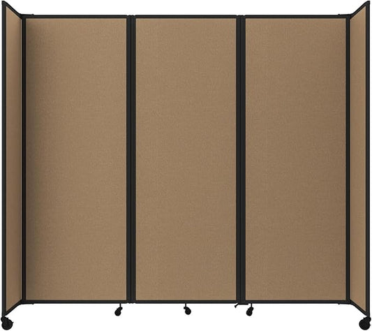 Versare Room Divider 360 Portable Wall Partition | Folding Panels | Large Freestanding Divider | Locking Wheels | Temporary Room Separator