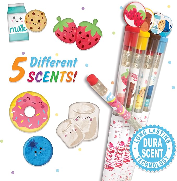 Sweetheart Smencils Cylinder - HB #2 Scented Pencils, 50 Count, Gifts for Kids