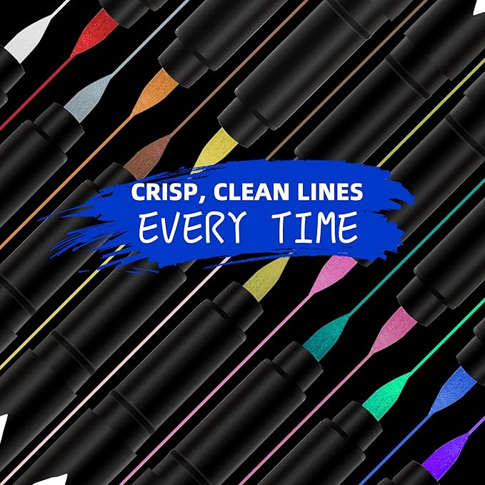 TBC The Best Crafts Acrylic Paint Markers, Big Volume Ink,Waterproof, Non-Toxic, odorless, Suitable for Paper, Pottery, Stones, Backpacks, Glass, Pack of 18