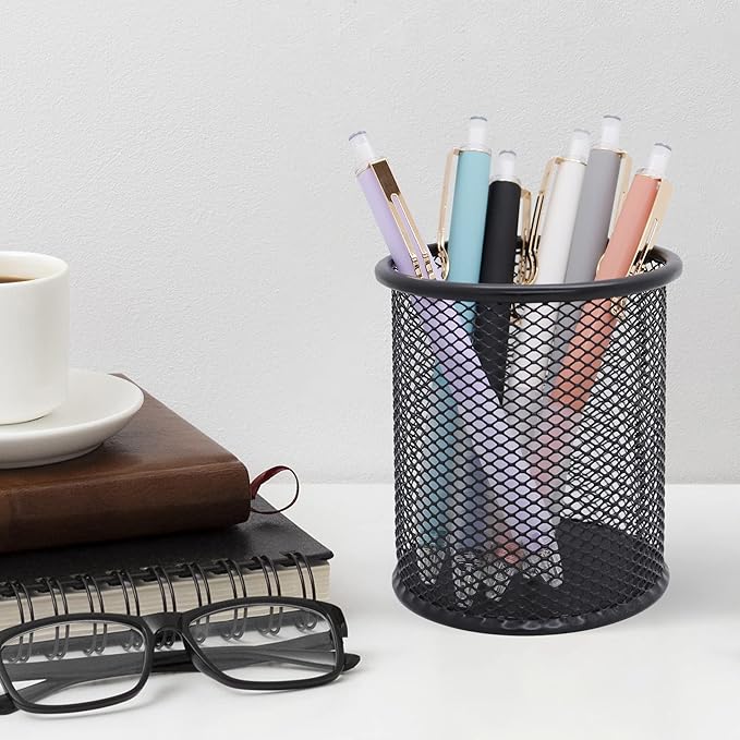 AZGO Ballpoint Pens Black Retractable Ink Writing Pen Office 0.7mm Ball Point Pen for Journaling (Gold 6-count)