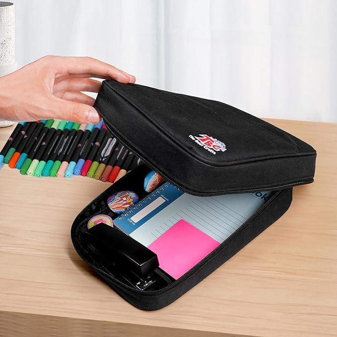 TBC The Best Crafts 48 Colors Dual Tip Acrylic Paint Markers, Double zipper design Topgrade Canvas bag,Waterproof, Non-Toxic, odorless, Suitable for Paper,Pottery, Stones, Glass,outdoor painting