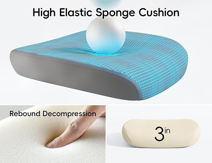 TRALT Ergonomic Office Chair - Comfy Desk Chair with Back Support, Home Office Desk Chairs, Computer Chair, 330lbs Wide Seat Big and Tall Office Chair for Executives (Grey)