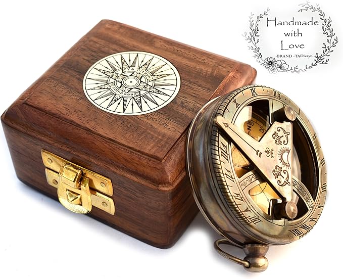 Trust in The Lord With All Your Heart - Proverbs 3:5-6 Quote Engraved Compass With Wooden Box, Greeting Card, Gift Compass, Graduation Day Gifts 2024 for Women Men Boys Girls