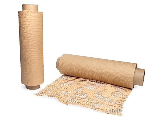 IDL Packaging 15.25" x 300' Refill Roll (Pack of 2) for MP-300N HexcelWrap Honeycomb Packing Paper Station, Brown - Natural Kraft Paper with Interlocking Slit Design for Shipping and Moving