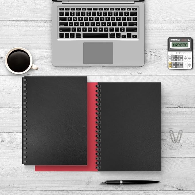 Binditek 50 Pack 16 Mil Leather-Textured Heavyduty Polycovers, Plastic Binding Presentation Covers, Letter Size, 8-1/2 x 11, Unpunched, Square Corners, Black