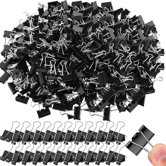 Jetec 500 Pieces 1 Inch Black Binder Clips Bulk Medium Paper Clamps Metal Paper Clips for Teachers Students Classroom Business Office and School Office Supplies