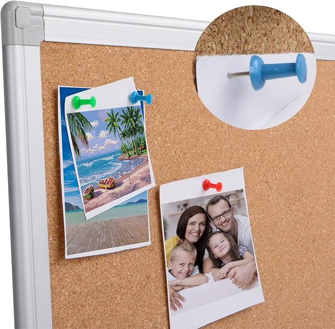 Board2by 2 Pack Cork Board Bulletin Board 36 x 48, Silver Aluminium Framed 4x3 Corkboard, Office Board for Wall Cork, Large Wall Mounted Notice Pin Board