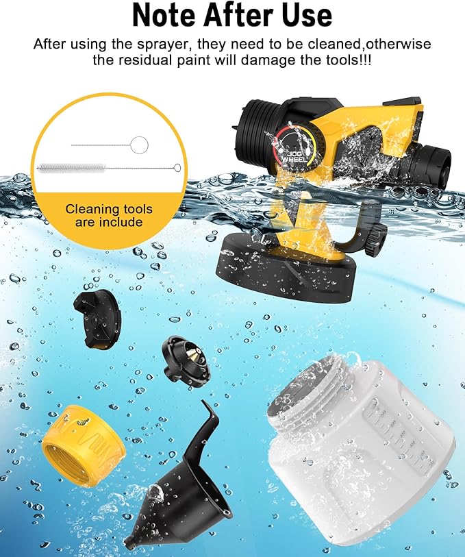 200W Cordless Airless Paint Sprayer for Dewalt 20V MAX Battery, Electric HVLP Spray Paint Gun with 1200ML Container, 4 Copper Nozzles,3 Patterns for Fence, Cabinets, Wall etc. (Battery Not Included)