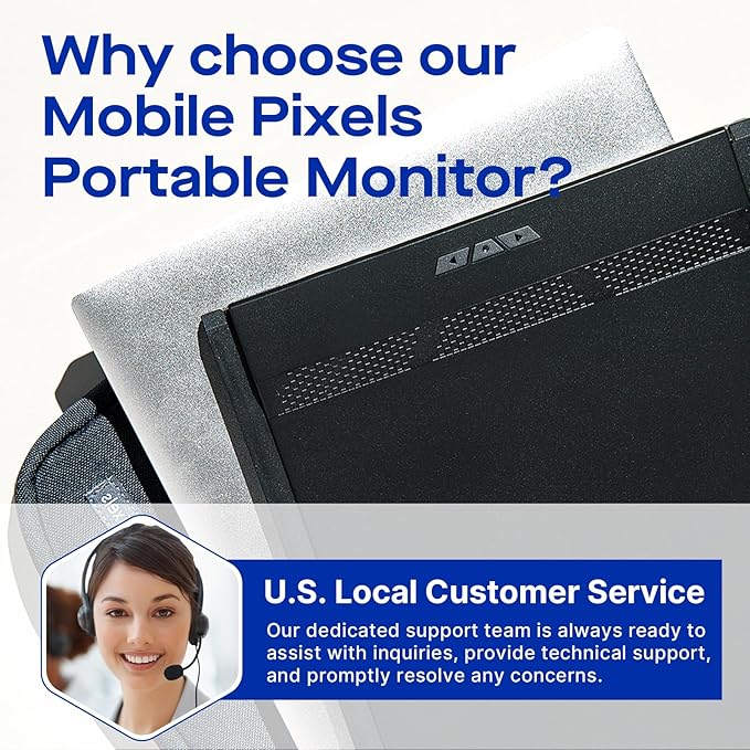 Portable Monitor - New Mobile Pixels Duex Max DS 14.1" Laptop Screen Extender, FHD 1080P USB A/USB C/HDMI Second Monitor for 14'' to 17" Laptops, Windows/MacOS/Android/Switch