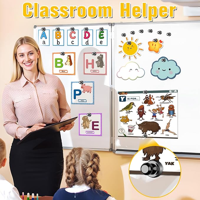 VNDUEEY 200 Pack Black Fridge Magnets, Refrigerator Magnets Whiteboard Magnets, Magnet Refrigerator, Magnetic Push Pins, Small and Strong Magnet for Home, Office, School, Locker and Map