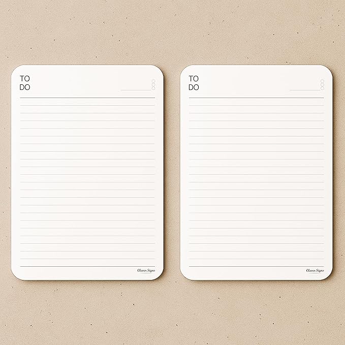 To Do List Notepad – (2 Pack, 50 Sheet Each) A5 Size (8.3"x5.8") Premium Thick Paper With Cardboard Back Support, Undated Daily Planner Notepad, Daily To Do List Notebook, Ruled Pages, Deadline Column.