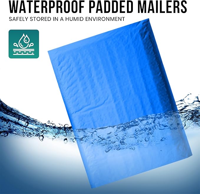 Levex - #2 8.5" x 12" [5 Pack] Blue Poly Bubble Mailers, Padded Envelope Mailers, Packing Envelope & Mailing Bags for Shipping