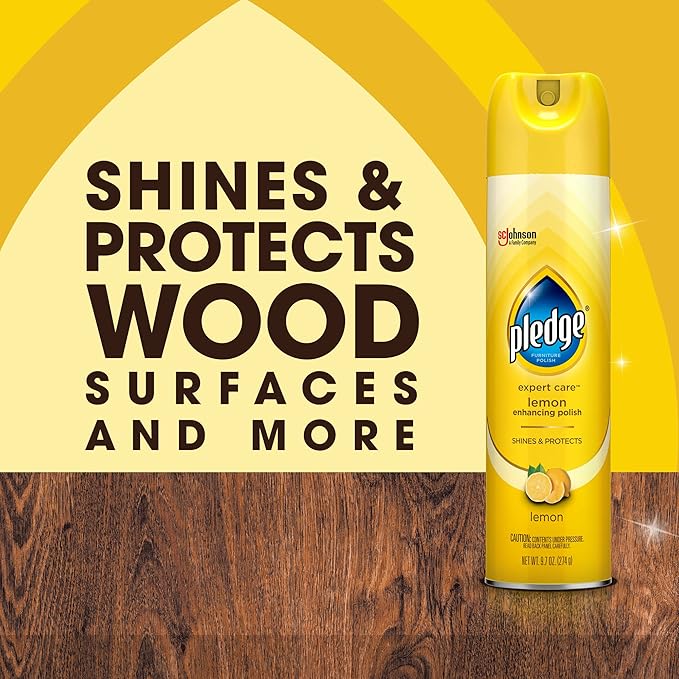 Pledge Enhancing Polish, Furniture & Wood Spray, Lemon Scent, 9.7oz